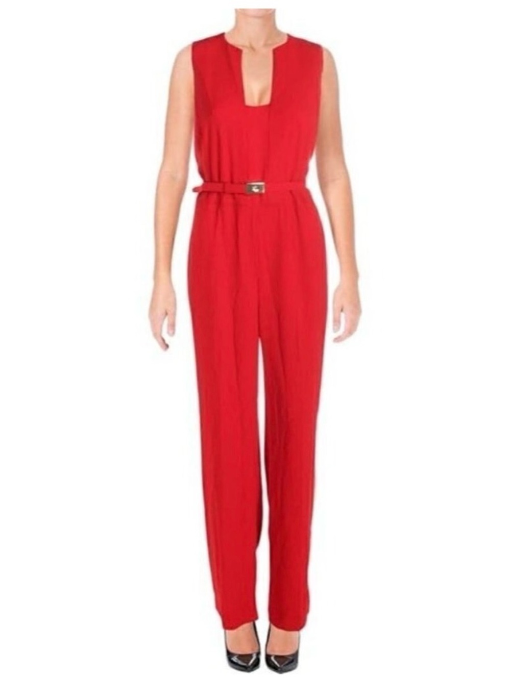 Lauren Ralph Lauren Vibrant Red Sleeveless Jumpsuit